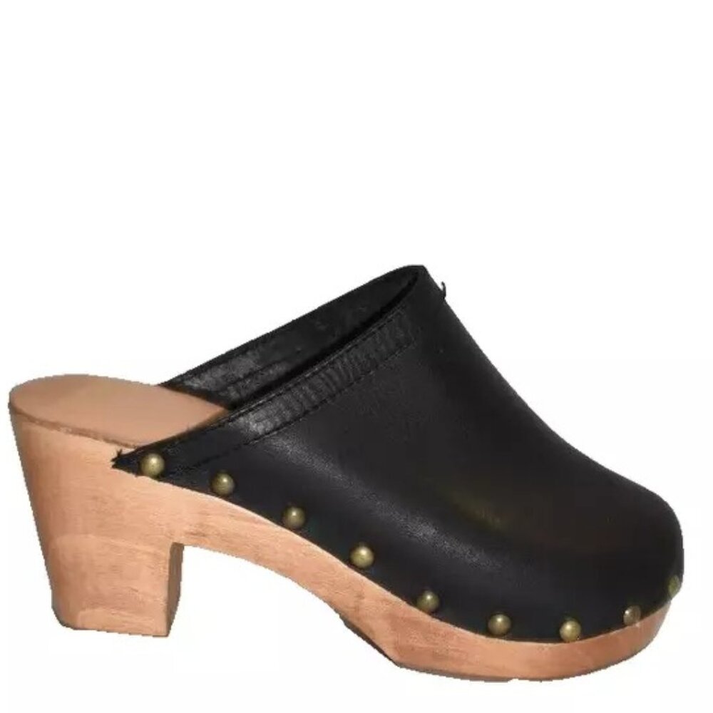 New! Beek Woodpecker Heeled Clog Black Size 10 US DD458